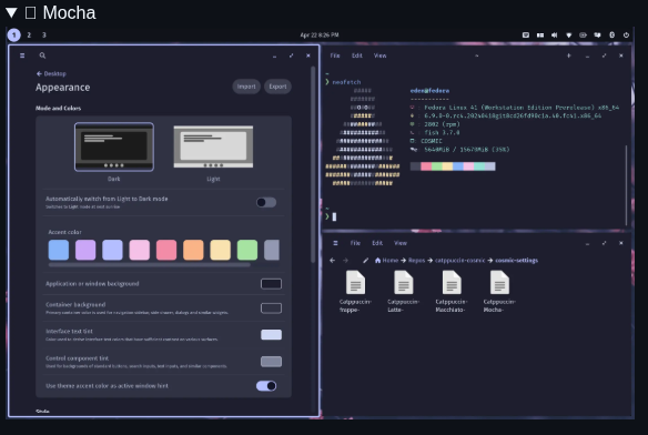 cosmic catpuccin theme