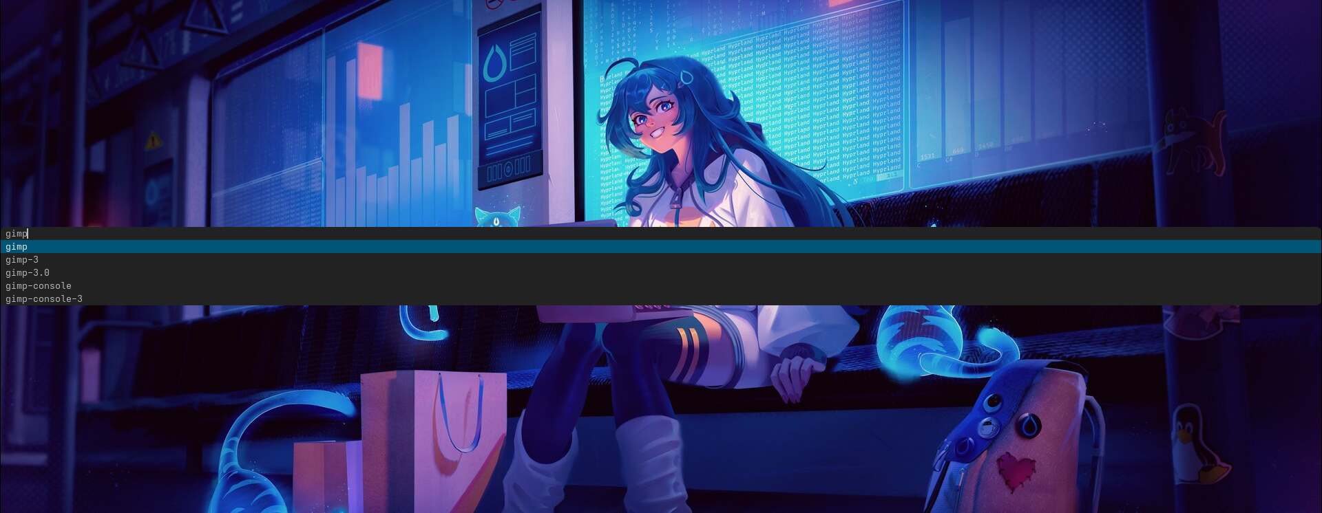 dmenu running with five lines