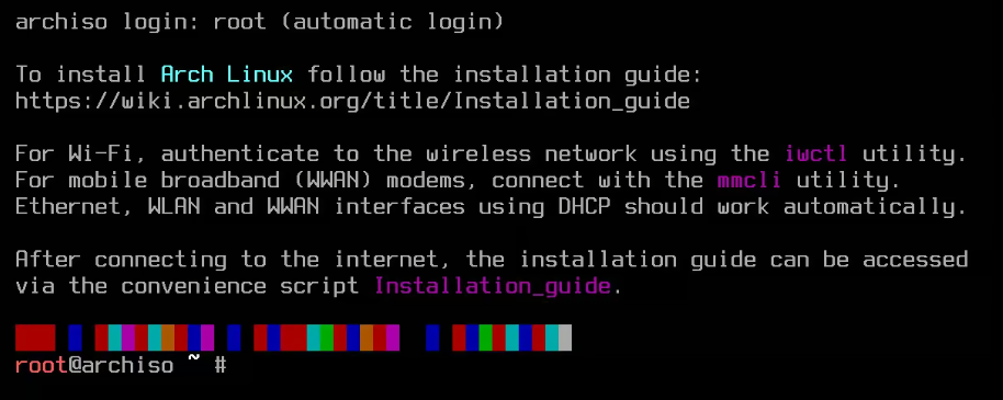 Arch Linux boot screen